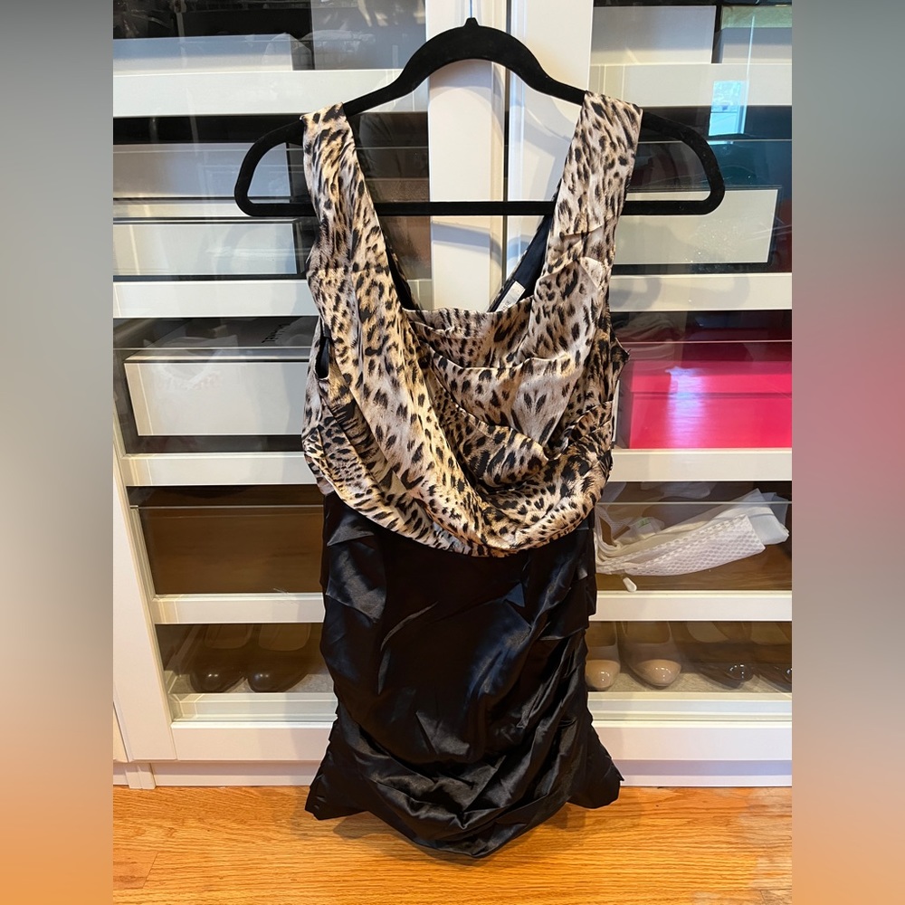Super cute black leopard party dress